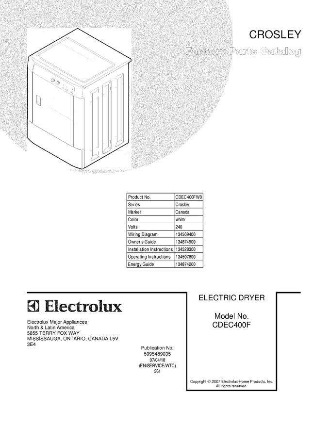 Diagram for CDEC400FW0
