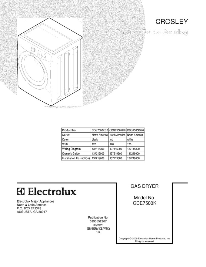Diagram for CDG7500KW0