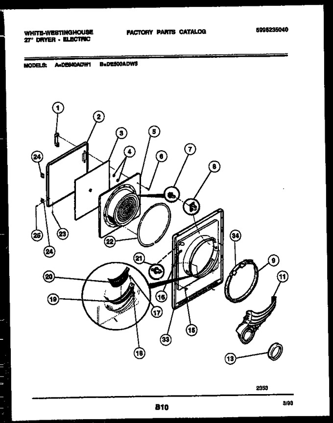 Diagram for DE500ADW5