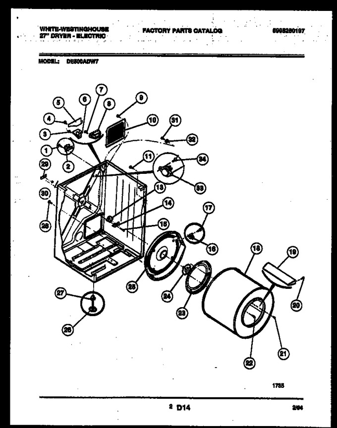 Diagram for DE500ADW7