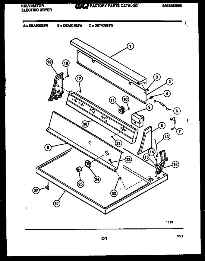 Diagram for DEA500G2W