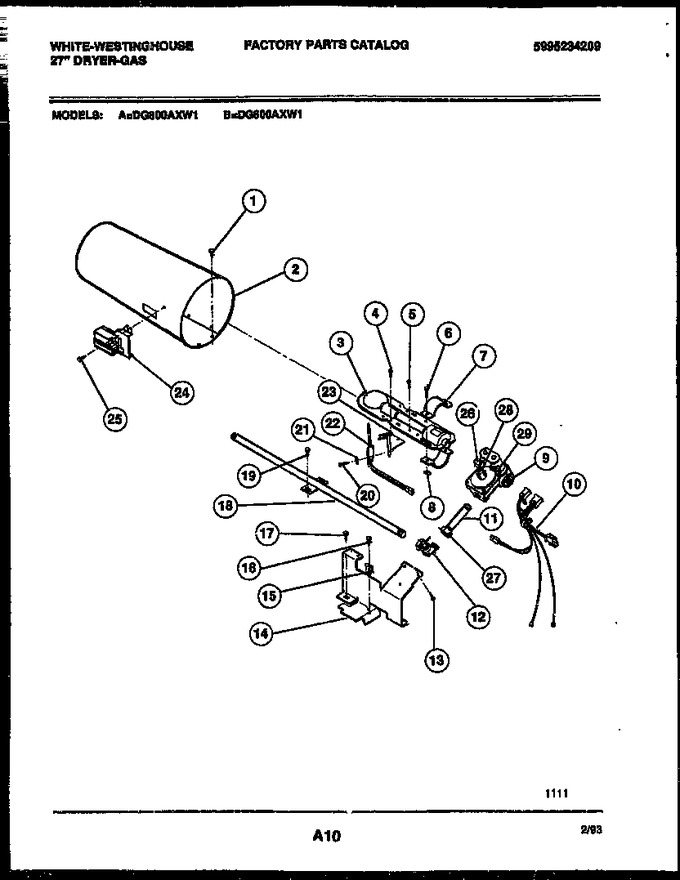 Diagram for DG600AXW1