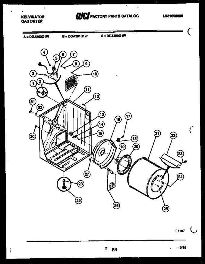Diagram for DGA500G1W