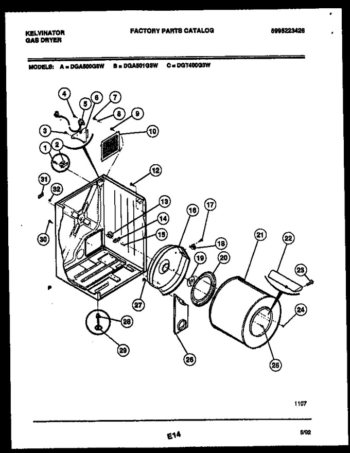 Diagram for DGA501G3W