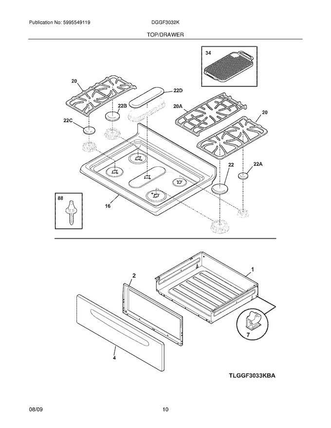 Diagram for DGGF3032KWA