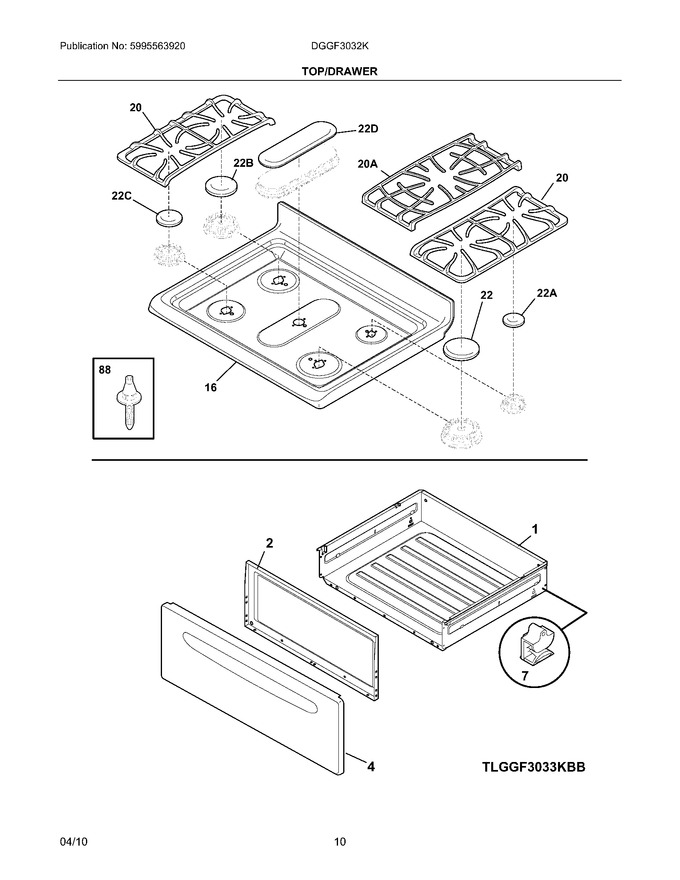 Diagram for DGGF3032KWE