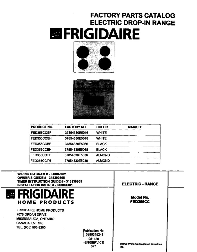 Diagram for FED355CCTF