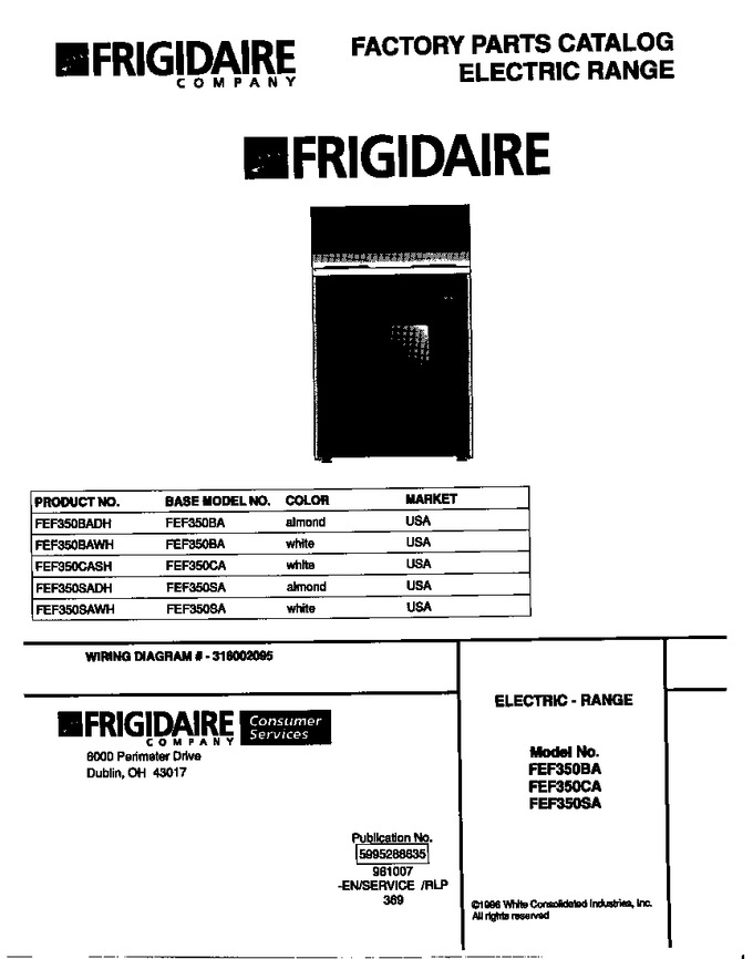 Diagram for FEF350BAWH