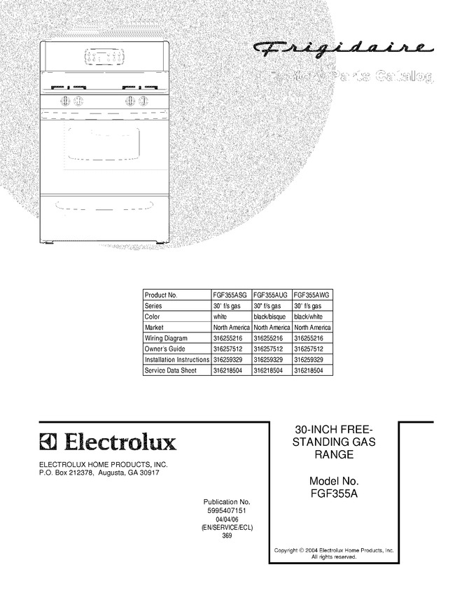 Diagram for FGF355AWG