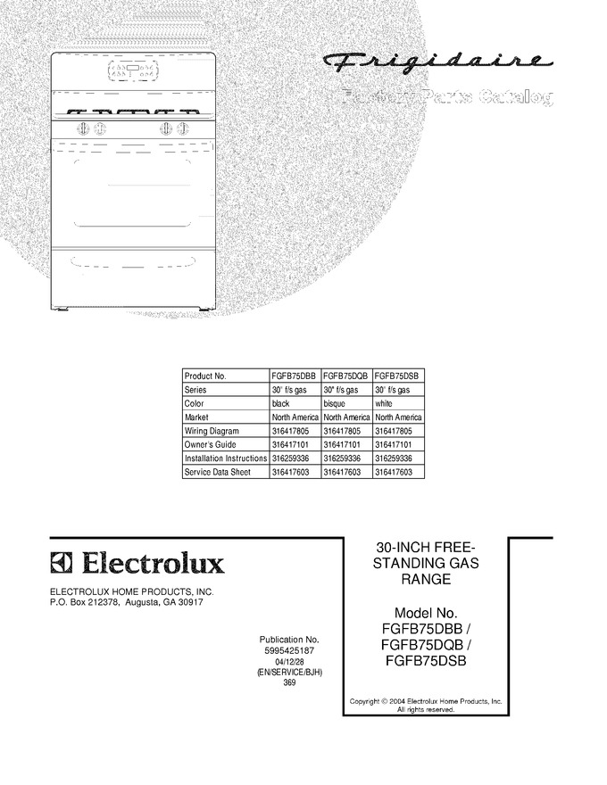 Diagram for FGFB75DQB