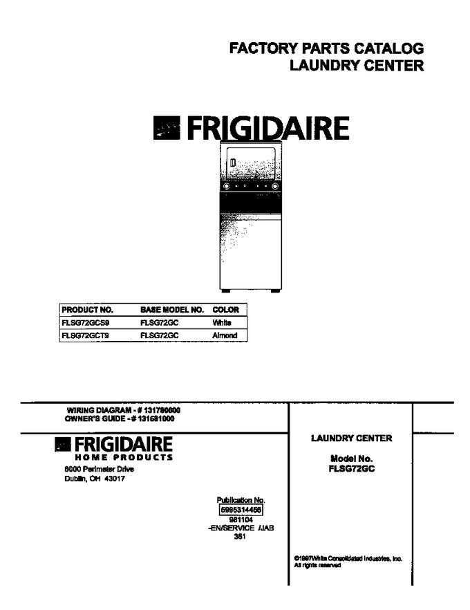 Diagram for FLSG72GCS9