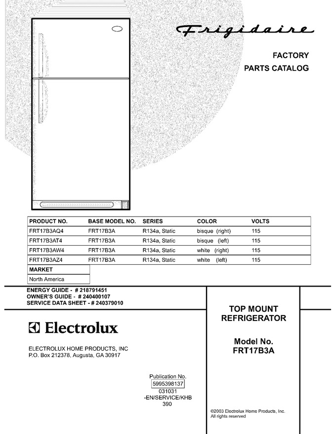 Diagram for FRT17B3AW4