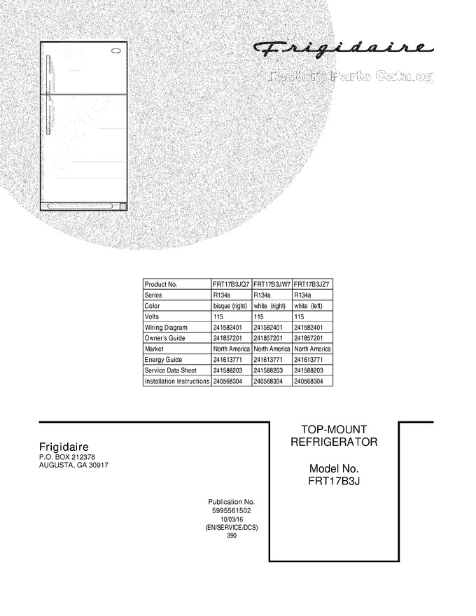 Diagram for FRT17B3JW7