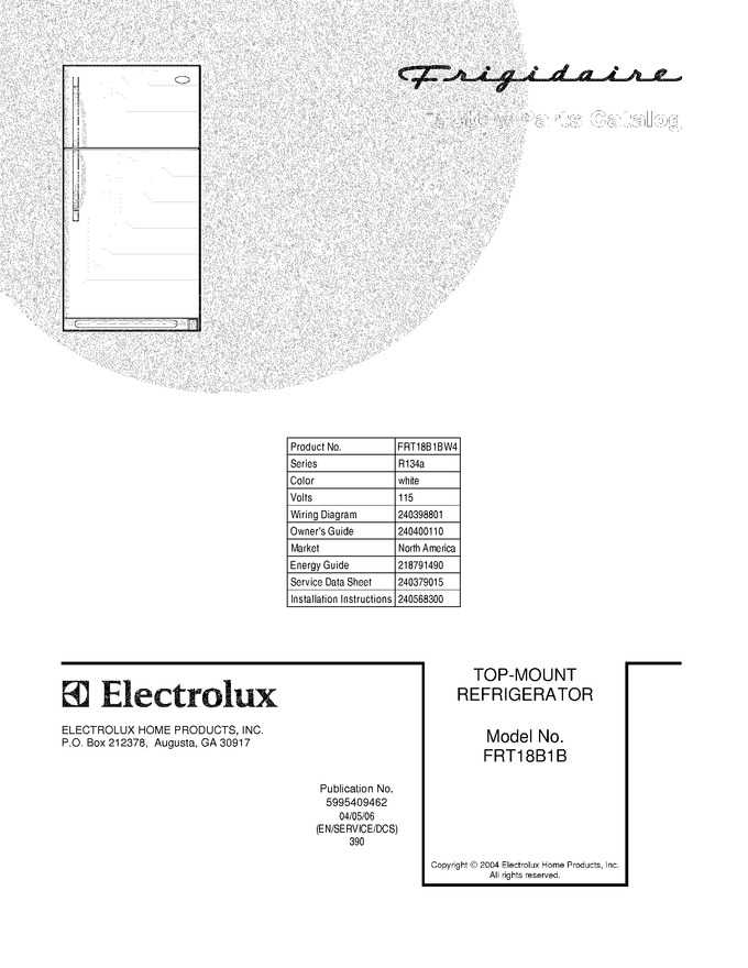 Diagram for FRT18B1BW4
