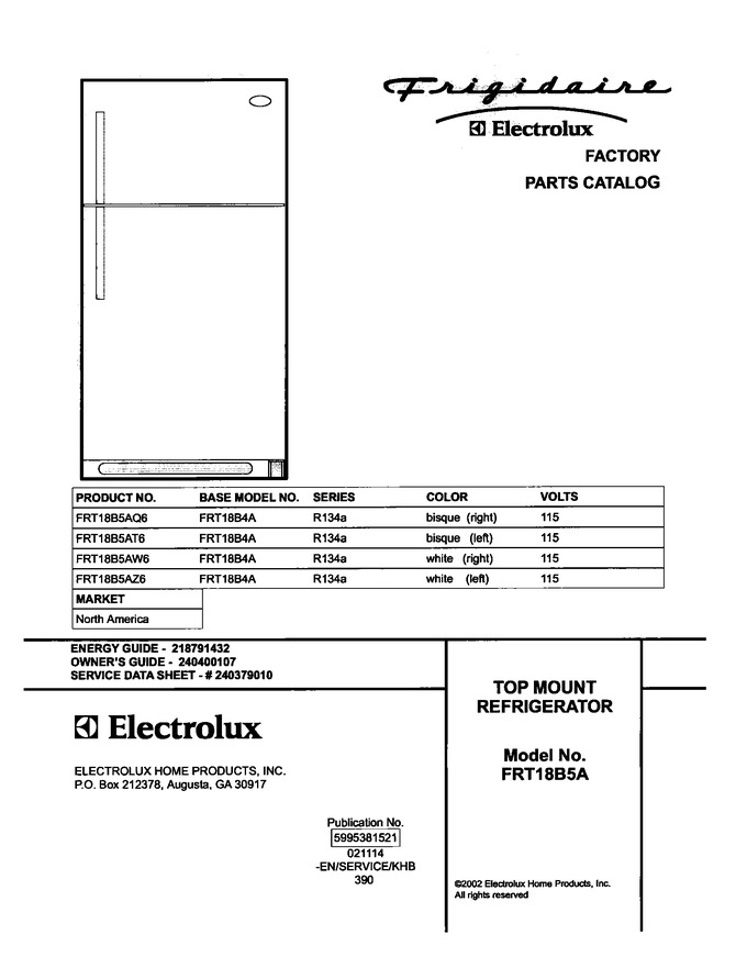 Diagram for FRT18B5AZ6