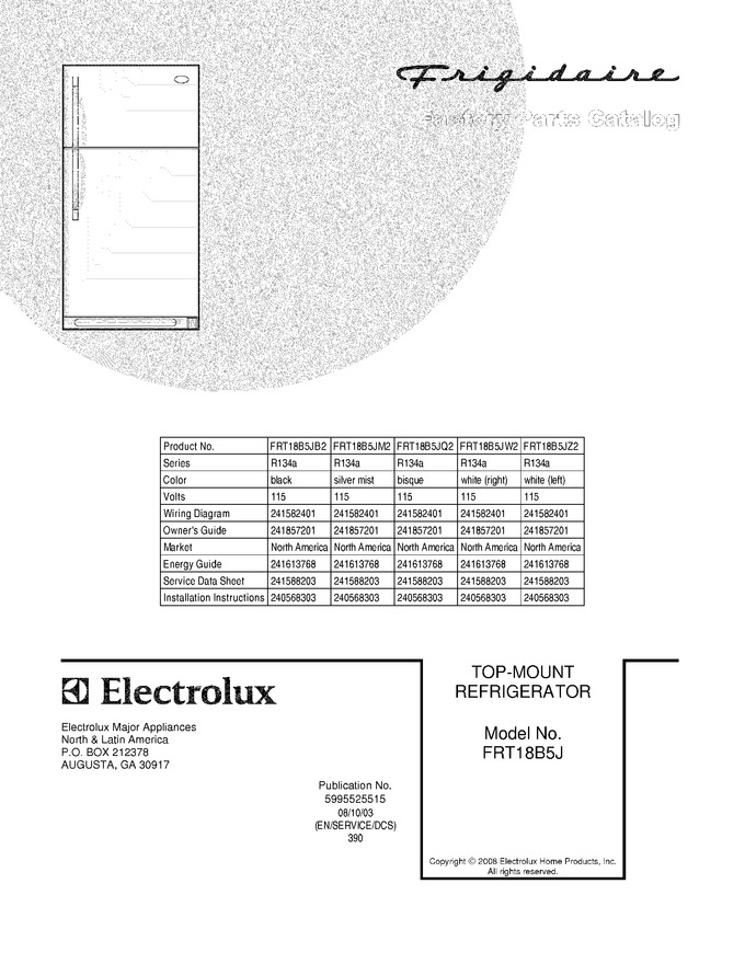 Diagram for FRT18B5JW2