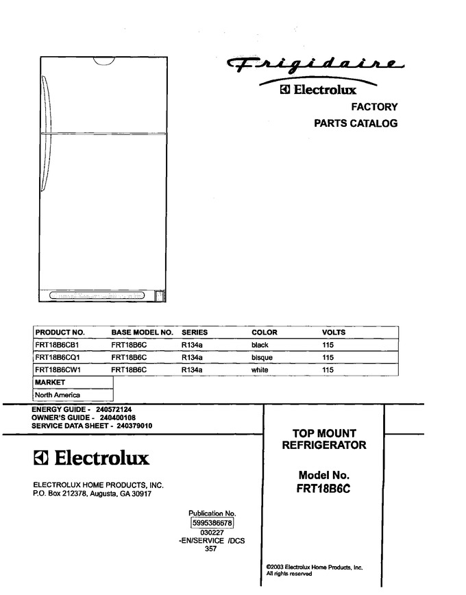Diagram for FRT18B6CB1