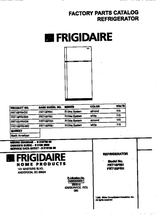 Diagram for FRT18PRHW0