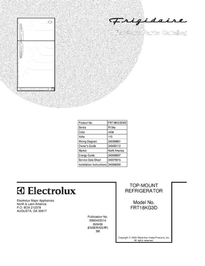 Diagram for FRT18KG3DW2