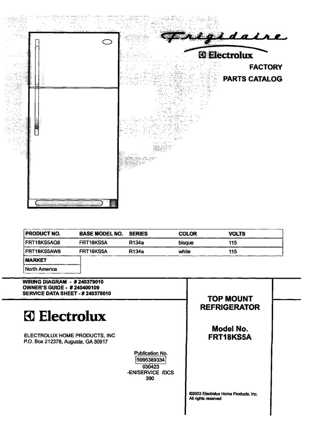 Diagram for FRT18KS5AW8