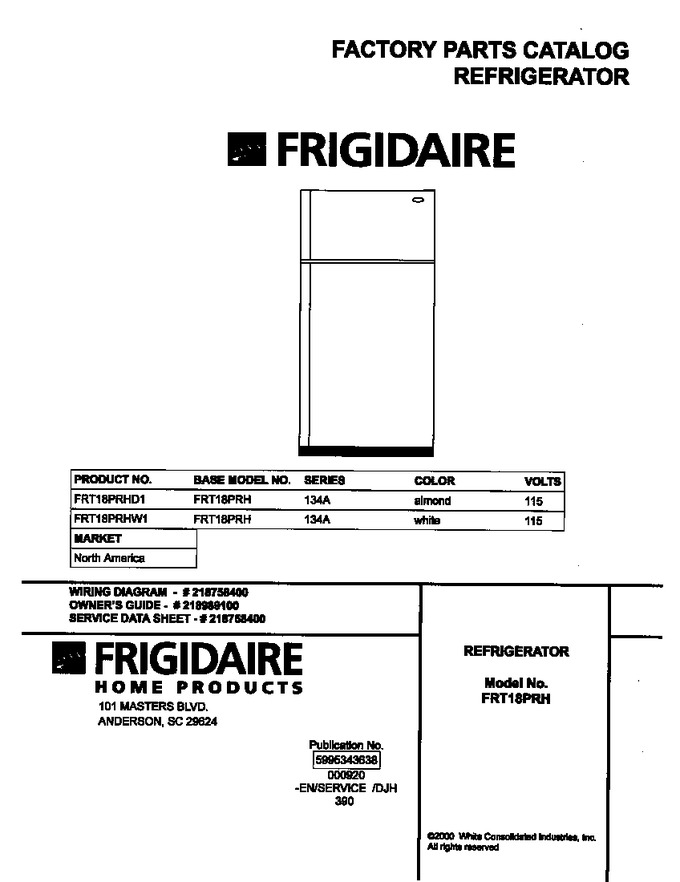 Diagram for FRT18PRHD1