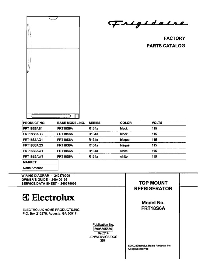 Diagram for FRT18S6AW1