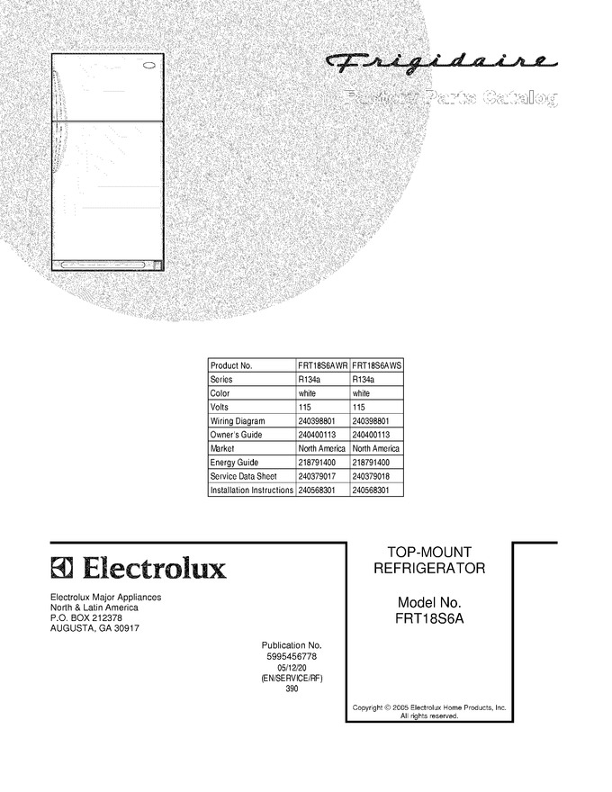 Diagram for FRT18S6AWS