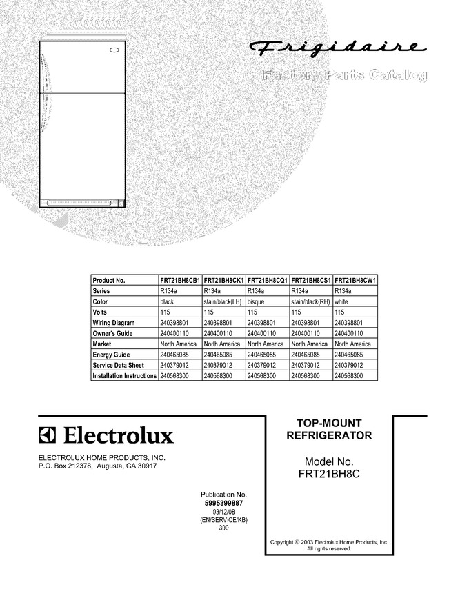 Diagram for FRT21BH8CS1