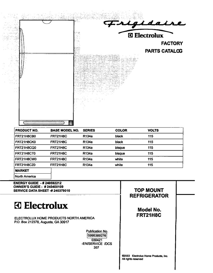 Diagram for FRT21H8CK0