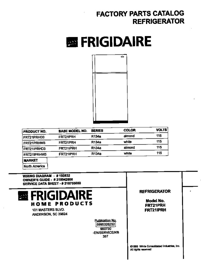 Diagram for FRT21PRHD3
