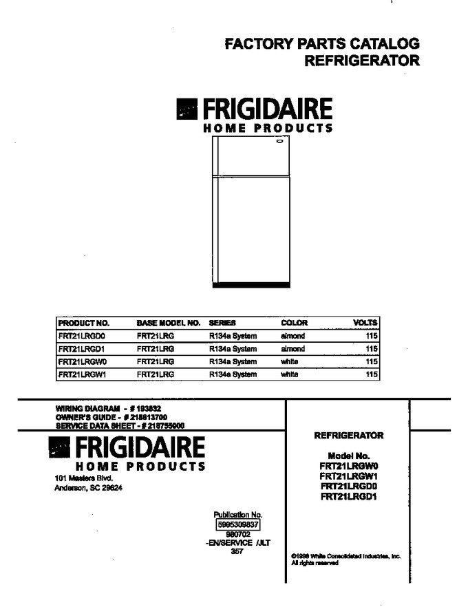 Diagram for FRT21LRGW0