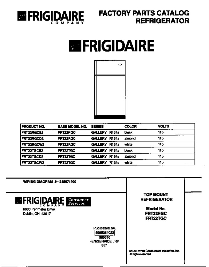 Diagram for FRT22RGCB2