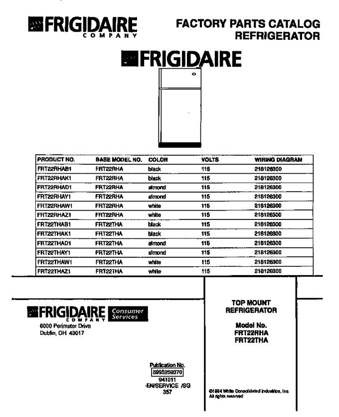 Diagram for FRT22RHAY1