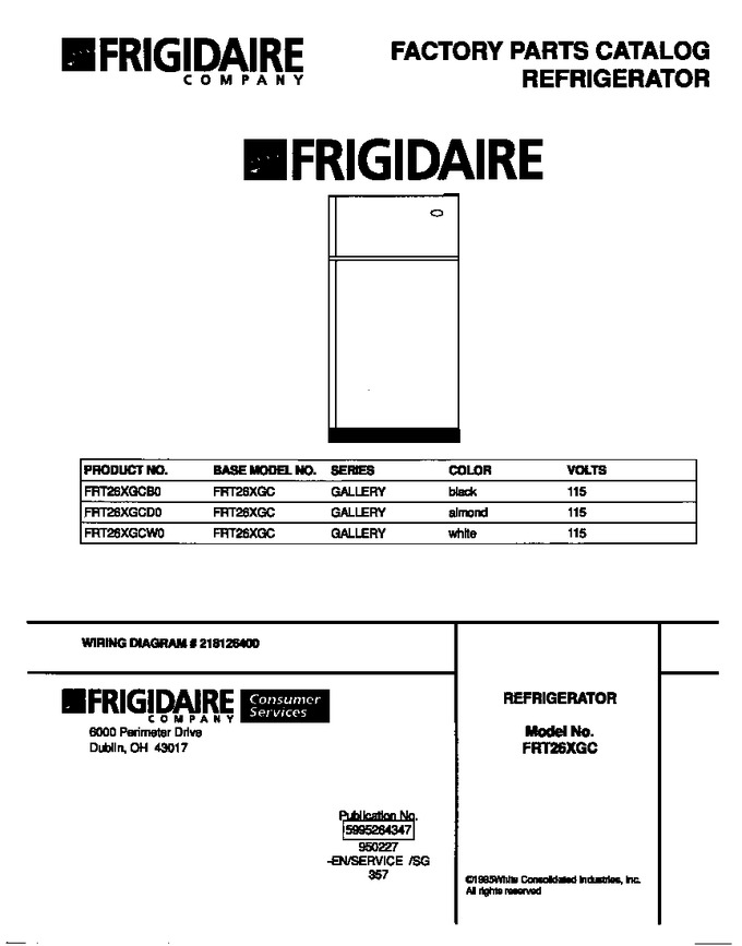 Diagram for FRT26XGCW0