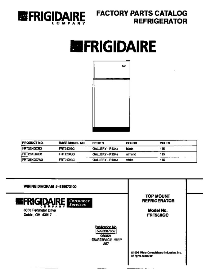 Diagram for FRT26XGCW3