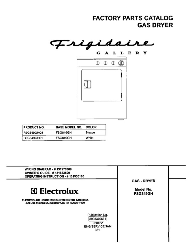 Diagram for FSG849GHS1