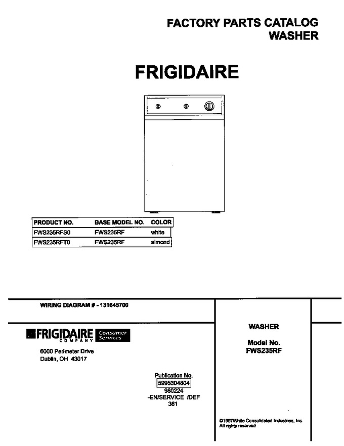 Diagram for FWS235RFS0