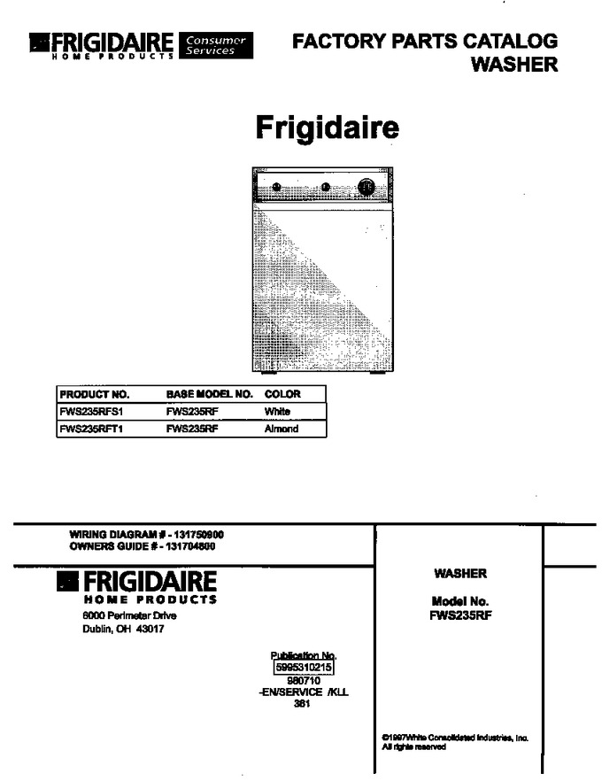 Diagram for FWS235RFT1
