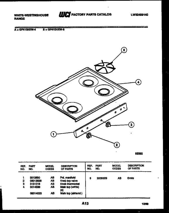 Diagram for GF410HXW5