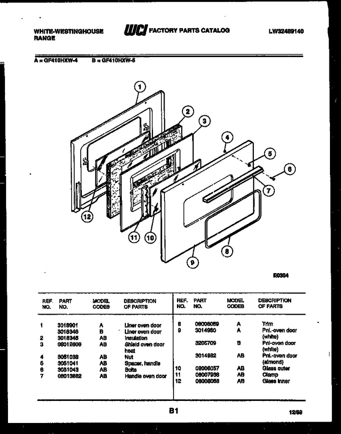 Diagram for GF410HXW4