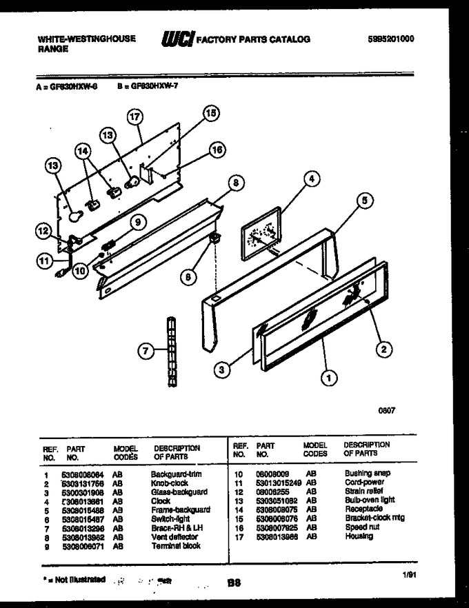 Diagram for GF830HXW7