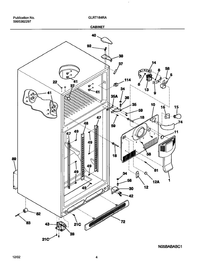 Diagram for GLRT184RAW4