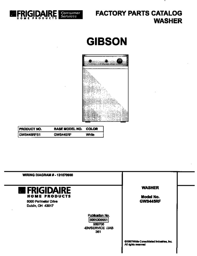Diagram for GWS445RFS1