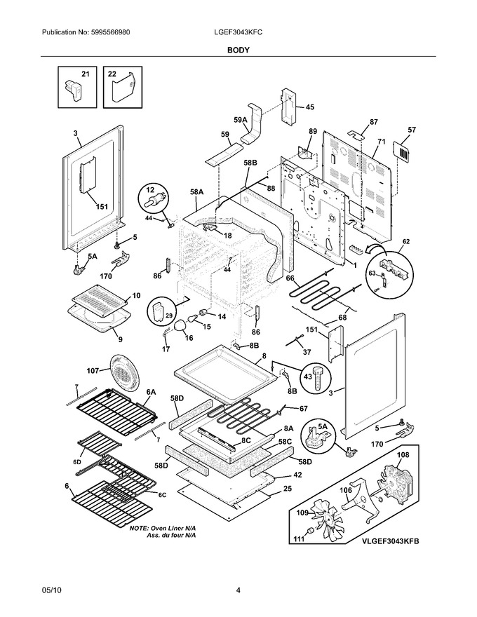 Diagram for LGEF3043KFC