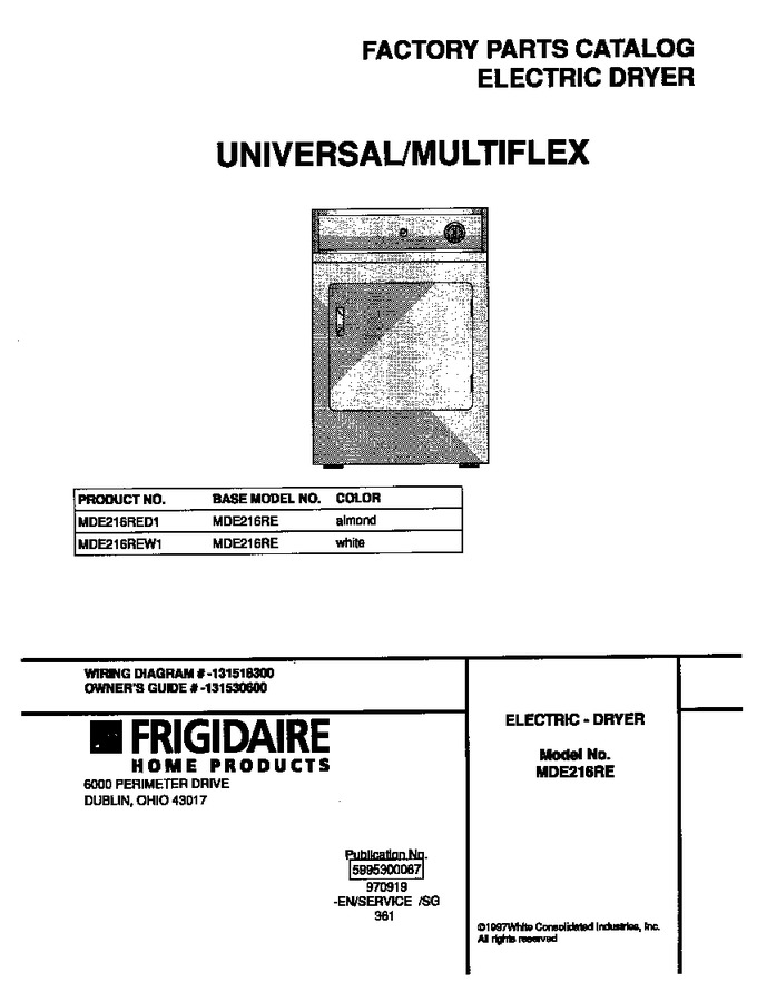 Diagram for MDE216REW1