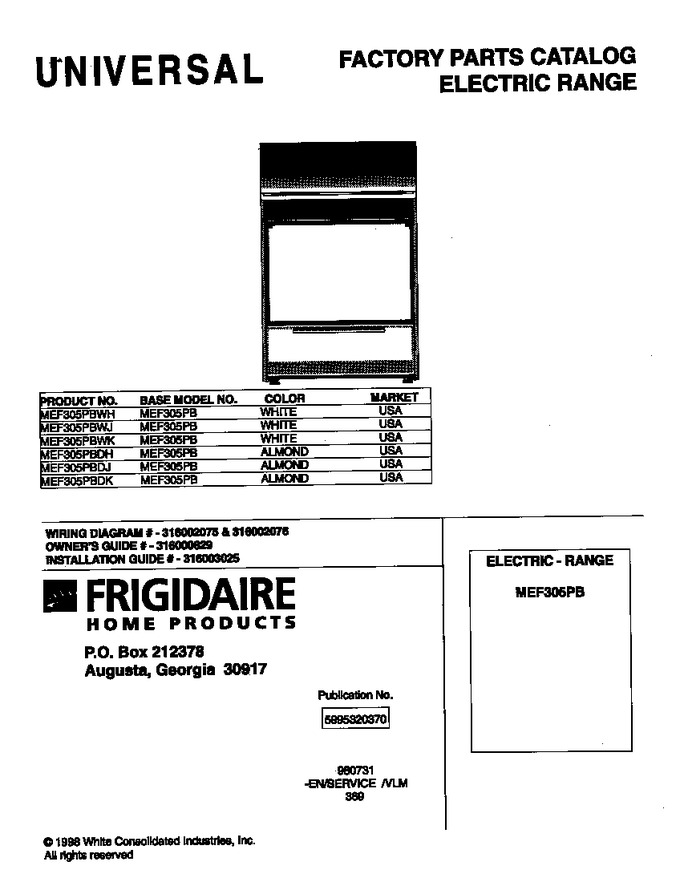 Diagram for MEF305PBWH
