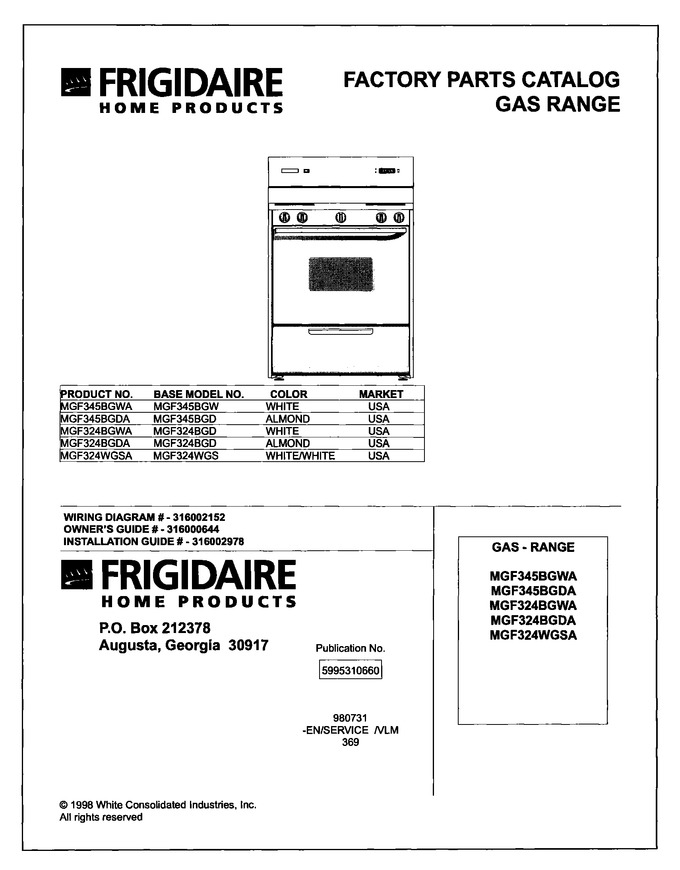 Diagram for MGF324WGSA