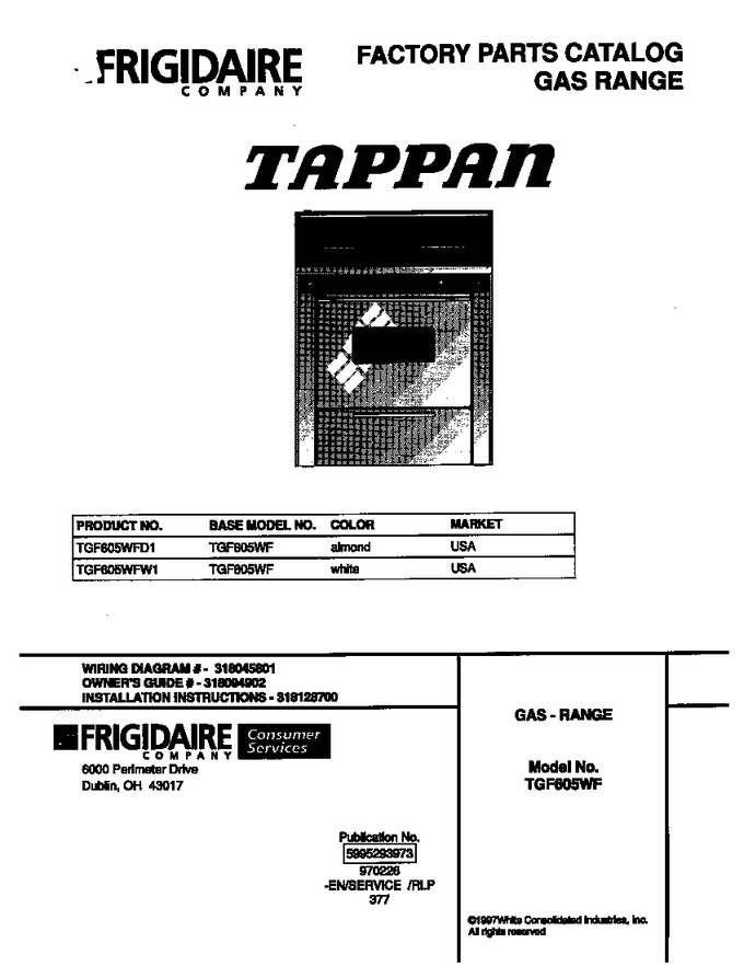 Diagram for TGF605WFW1