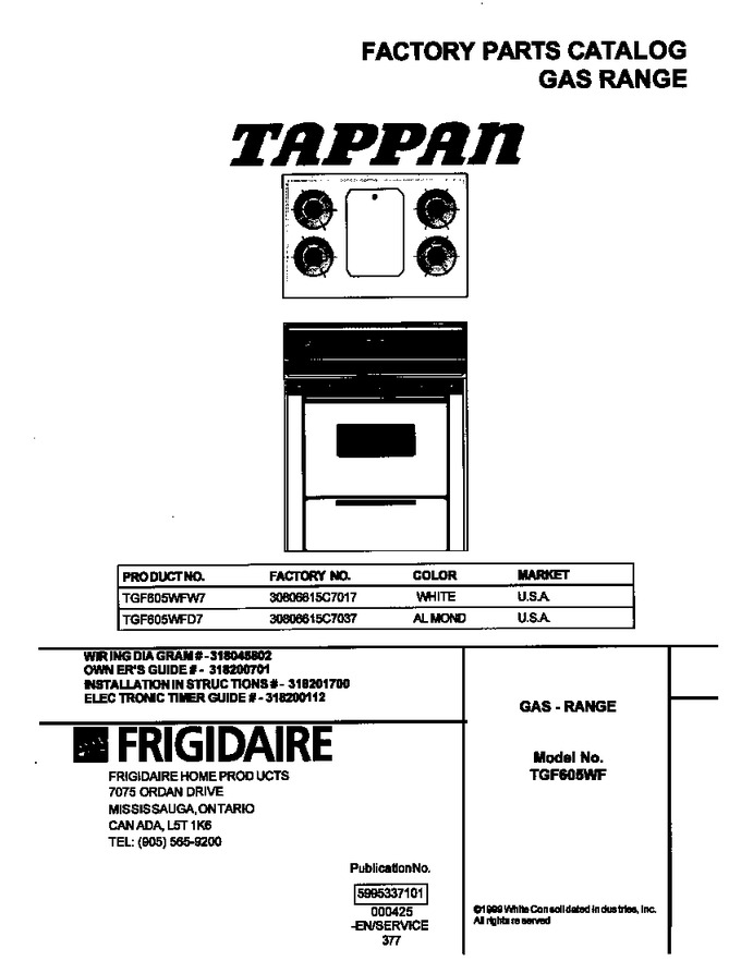 Diagram for TGF605WFW7