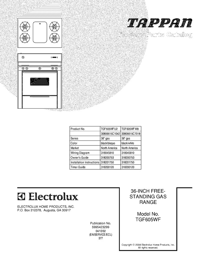 Diagram for TGF605WFW8